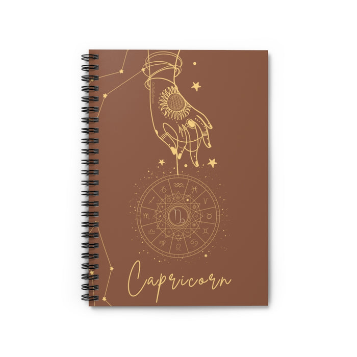 Capricorn Tigers Eye Spiral Notebook - Ruled Line