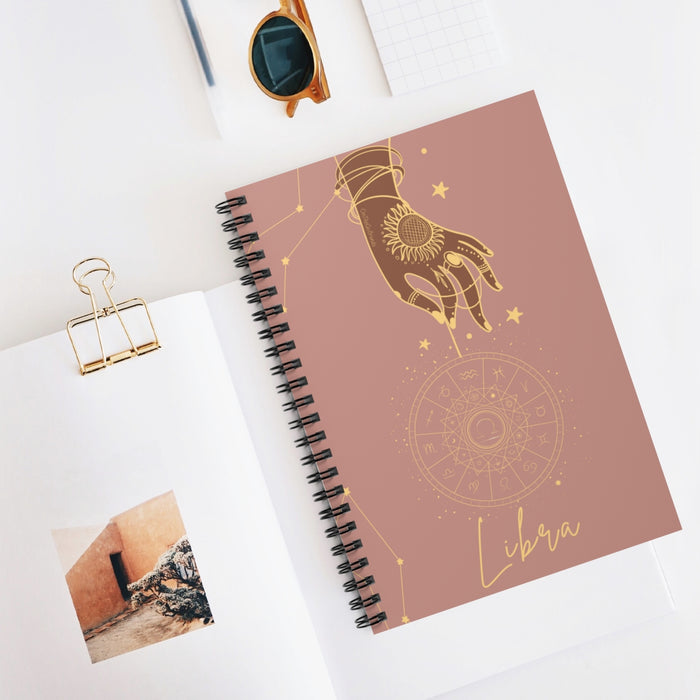 Libra Rose Quartz Spiral Notebook - Ruled Line