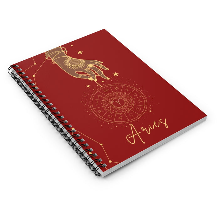 Aries Garnet Spiral Notebook - Ruled Line